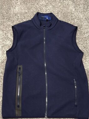 Greyson Men’s Navy Fleece Vest - Full-Zip Sleeveless Jacket medium